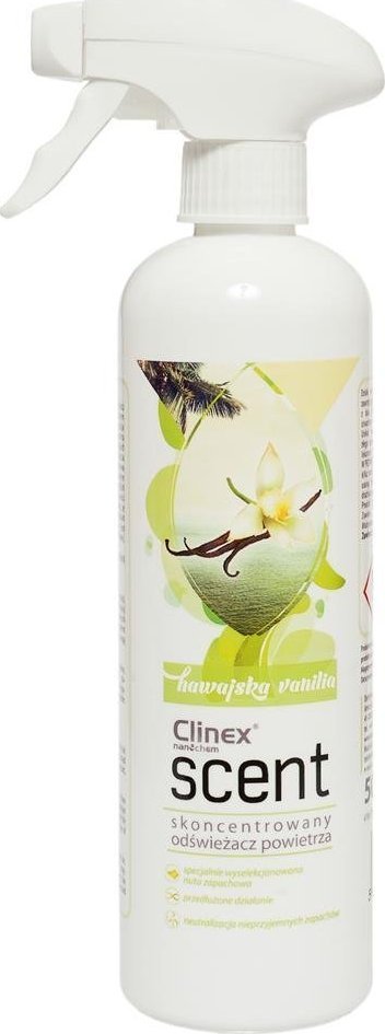 Clinex Skoncentrowany odświeżacz powietrza rozpylany na powierzchnie CLINEX Scent - Hawajska Wanilia 500ML 1