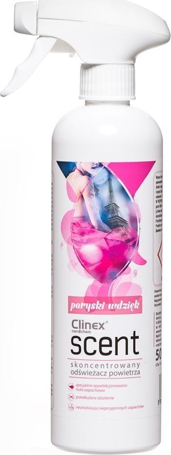 Clinex Skoncentrowany odświeżacz powietrza rozpylany na powierzchnie CLINEX Scent - Paryski Wdzięk 500ML 1