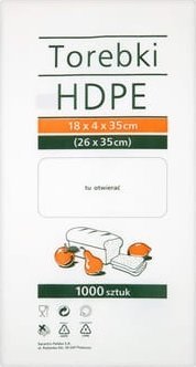 Torebki spożywcze 18x4x35cm 26x35cm 1000 sztuk HDPE  [120|36] 1