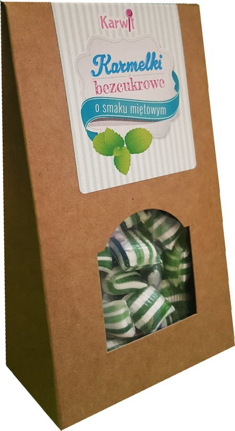 KARWIT Karmelki bezcukrowe o smaku miętowym 120g 1