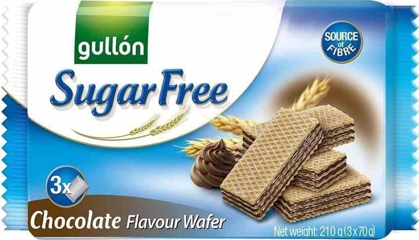 Wafle z nadzieniem o smaku czekolady bez cukrów Gullón, 60g 1