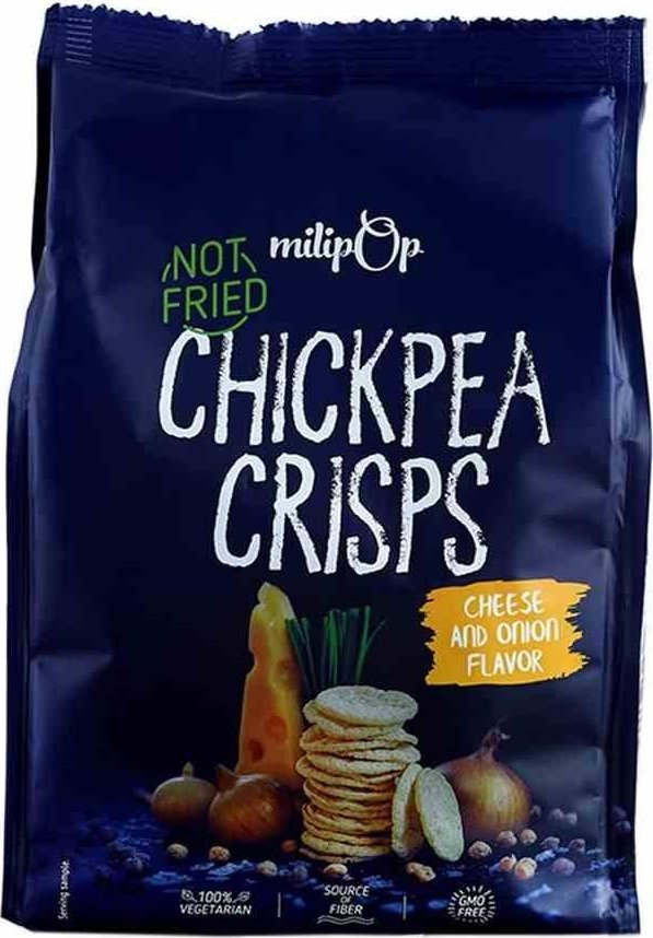 Chipsy z ciecierzycy o smaku serowo-cebulowym Milipop, 90g 1