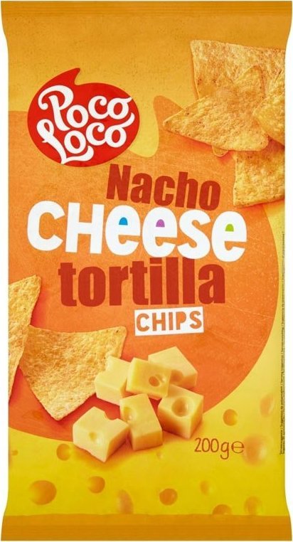Serowe Chipsy Kukurydziane Nacho "Nacho Cheese Tortilla Chips" 200g Poco Loco 1