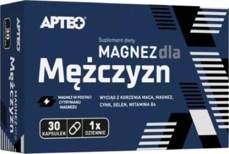 Synoptis Pharma Apteo Magnez dla mężczyzn, 30 kapsułek - Długi termin ważności! 1