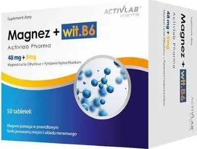 Activlab Magnez + Witamina B6, 50 kapsułek - Długi termin ważności! 1