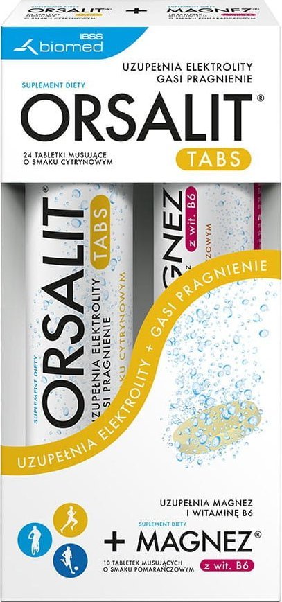 Orsalit tabs 24 tabletek musujących + Magnez z witaminą B6 10 tabletek musujących - Długi termin ważności! 1