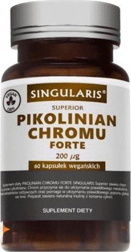 Singularis, Pikolinian Chromu Forte 200mcg, 60 kapsułek - Długi termin ważności! 1