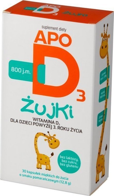 Aurovitas ApoD3 żujki kapsułki do żucia miękkie 800 j.m. 30 kapsułek - Długi termin ważności! 1