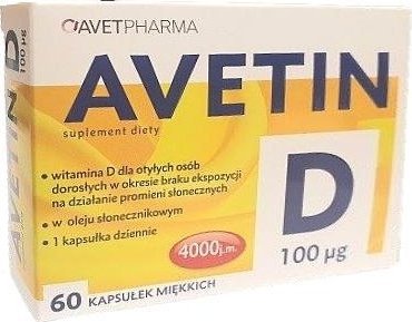 Avetin D 100 mcg, 60 kapsułek - Długi termin ważności! 1