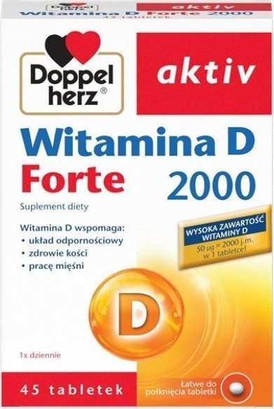 Doppelherz Aktiv Witamina D Forte 2000, 45 tabletek - Długi termin ważności! 1