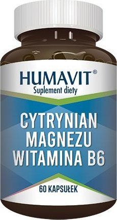 Humavit, Cytrynian Magnezu plus Witamina B6, 60 kapsułek - Długi termin ważności! 1