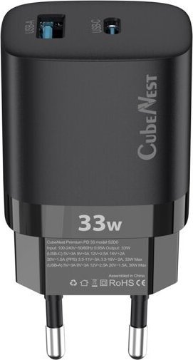 Ładowarka CubeNest GaN 1x USB-A 1x USB-C  (S2D0) 1