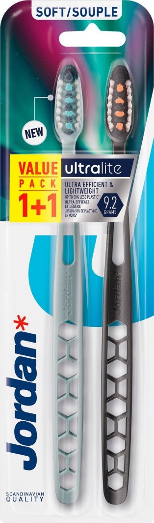 Orkla Jordan Ultralite Szczoteczka do zębów DUO - soft 1op.-2szt.(1+1) - mix kolorów 1