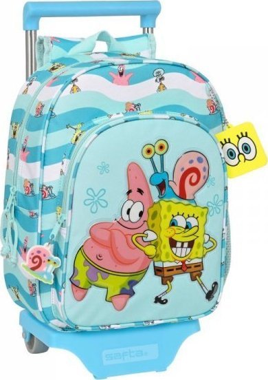 SPONGEBOB Plecak szkolny 3D z kółkami Spongebob Stay positive Niebieski Biały (26 x 34 x 11 cm) 1