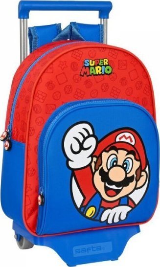 Super Mario Torba szkolna z kółkami Super Mario Czerwony Niebieski (28 x 34 x 10 cm) 1