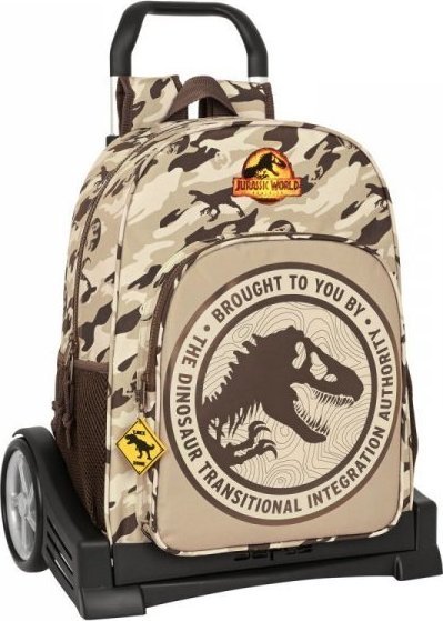 Jurassic World Torba szkolna z kółkami Jurassic World Dominion Brązowy (33 x 42 x 14 cm) 1