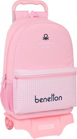Benetton Torba szkolna z kółkami Benetton Vichy Różowy (30 x 46 x 14 cm) 1