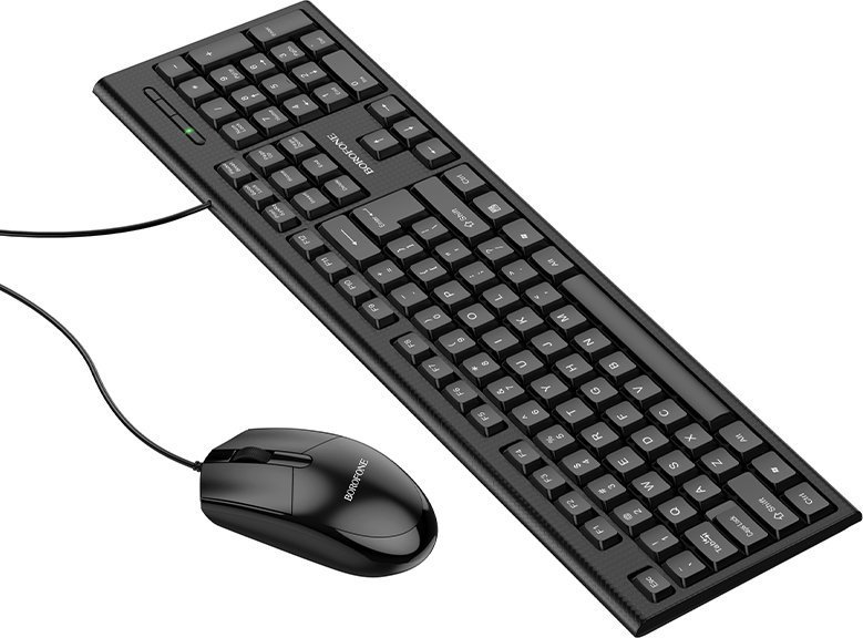 Borofone Zestaw klawiatura + mysz komputerowa BG6 Business przewodowe czarny 1