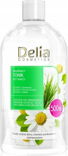 Delia Delia Cosmetics Łagodzący Tonik do twarzy z extraktem z rumianku 500ml 1