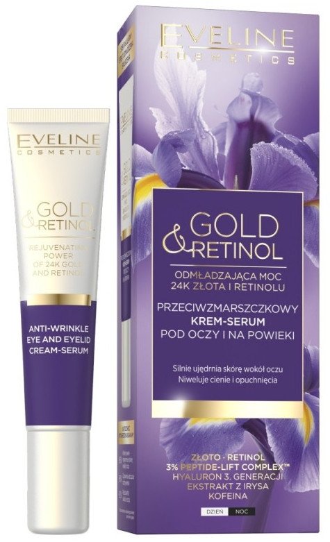 Eveline Cosmetics Gold & Retinol przeciwzmarszczkowy krem-serum pod oczy i na powieki na dzień i noc 20ml 1