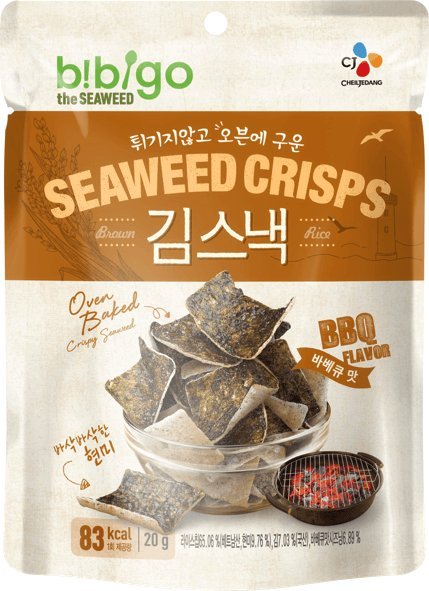 CHEILJEDANG Chipsy Seaweed Crisps z brązowego ryżu i wodorostów BBQ 20g - CJ Bibigo 1