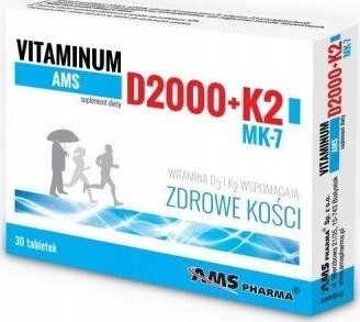 AMS PHARMA SP. Z O.O. AMS Pharma  Vitaminum D2000 + K2  30 tabletek 1