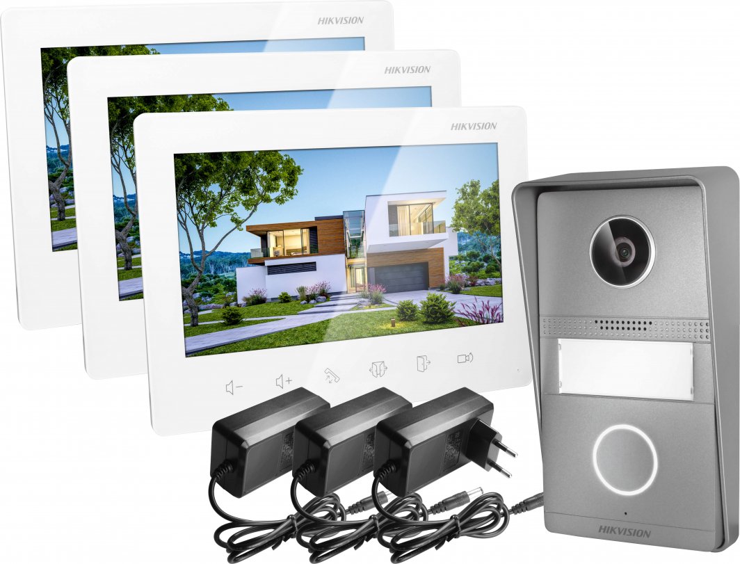 Hikvision Wideodomofon Hikvision DS-KIS101-P 1x Panel zewnętrzny 3x Monitor 1