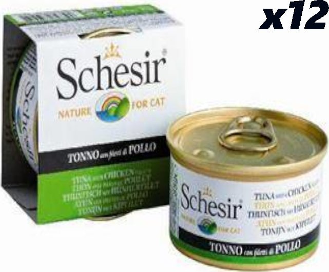 Schesir Schesir Tuńczyk z kurczakiem w galaretce 12x85g 1