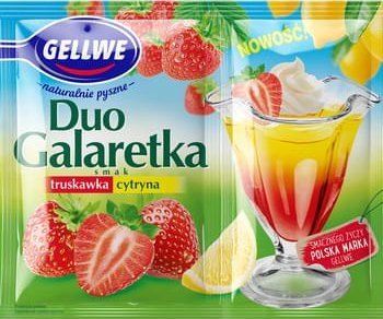 Gellwe Gellwe Duo Galaretka smak truskawka cytryna 75 g (50 g + 25 g) 1