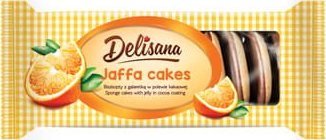 Delisana Delisana Biszkopty z galaretką o smaku pomarańczowym w polewie kakaowej 135g 1