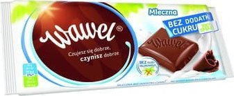 Wawel Wawel Czekolada Mleczna bez dodatku cukru 90g 1