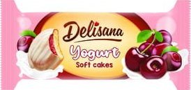 Delisana DELISANA Biszkopty z galaretką o smaku wiśniowym w polewie jogurtowej 135g 1
