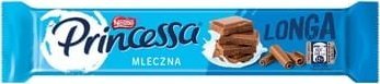Nestl PRINCESSA Longa Mleczna Wafel przekładany kremem kakaowym oblany mleczną czekoladą 45g 1