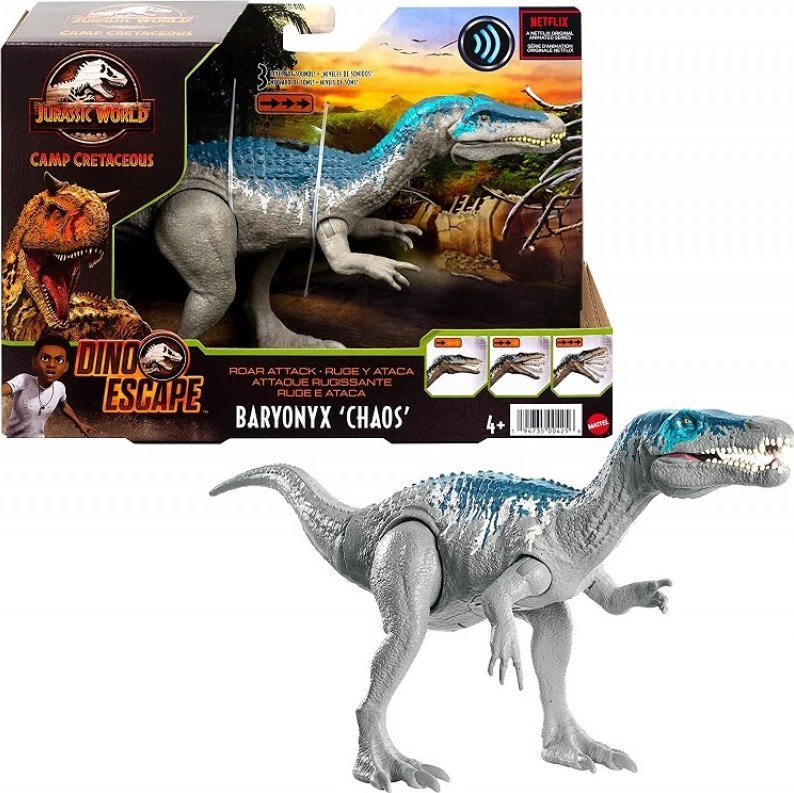 Figurka Mattel Jurassic World Ryczący Dinozaur Baryonyx Chaos (HBX37) 1