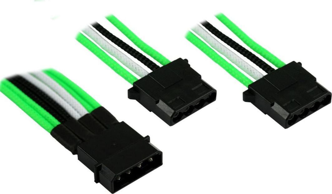 Nanoxia Molex - Molex x2, 0.2m, Czarno-zielony (NX4PY2EGWS) 1