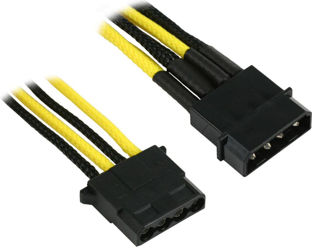 Nanoxia Kabel Typu Y Molex, 20 cm, czarno / żółty (NX4PY2ESG) 1