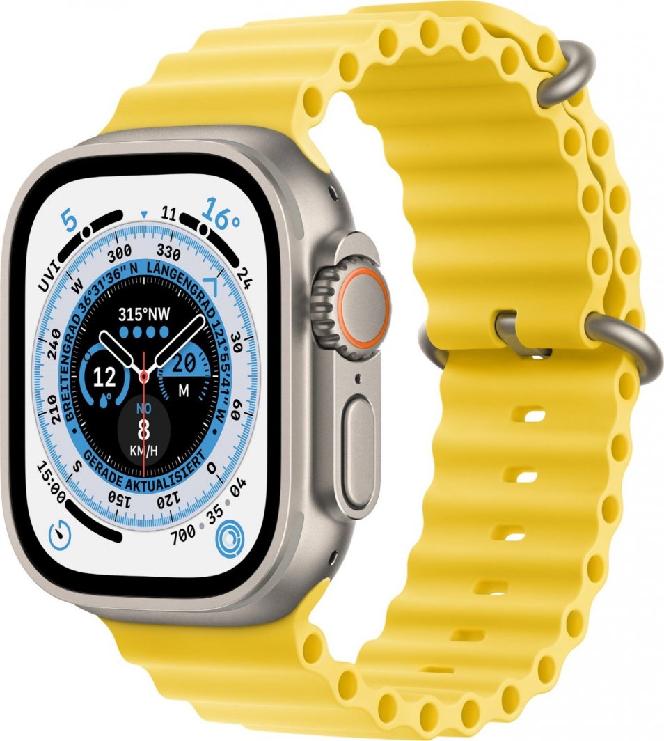 Smartwatch Apple Watch Ultra GPS + Cellular 49mm Titanium Case Ocean Band Żółty  (MNHG3FD/A) 1