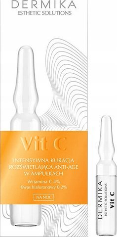 Dermika Dermika Esthetic Solutions Vit C Intensywna Kuracja rozświetlająca Anti-Age w ampułkach na noc 14ml (7x2ml) 1