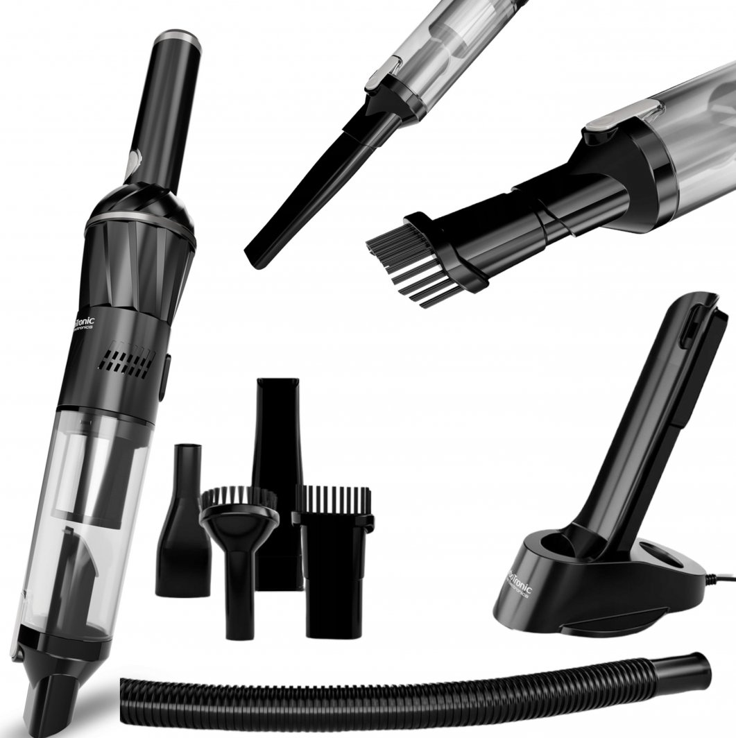 Odkurzacz ręczny TurboTronic Odkurzacz ręczny TurboTronic bezprzewodowy bezworkowy samochodowy 7w1 Super mocny cichy Czarny 1