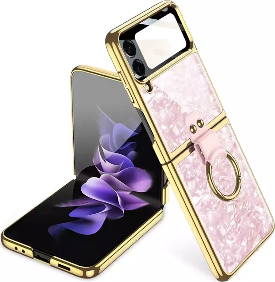 4kom.pl Etui Mood Ring do Samsung Galaxy Z Flip 4 Pink/Gold 1