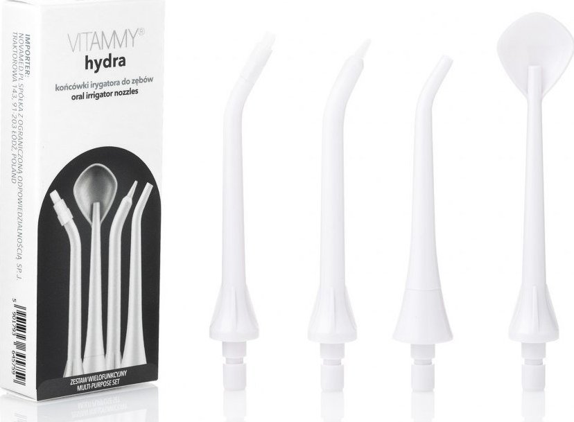 Vitammy Zestaw wielofunkcyjnych końcówek do irygatora VITAMMY HYDRA - biały 4 szt. Końcówki do irygatora białe 4 sztuki 1