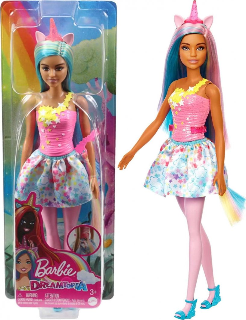 Lalka Barbie Mattel BRB JEDNOROZEC TECZOWA LALKA HGR21 WB6 1