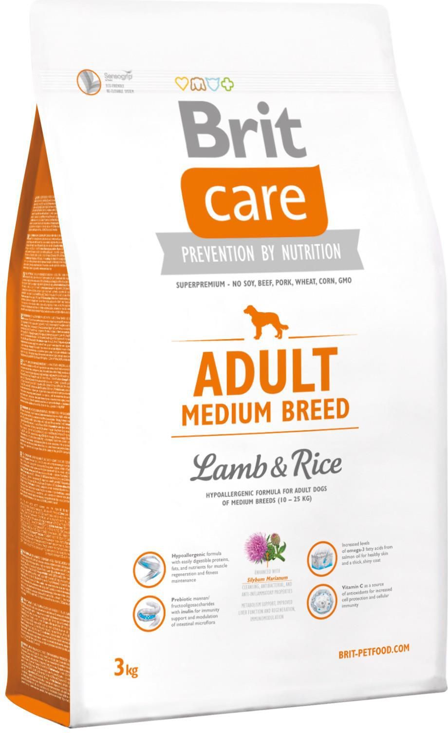 Brit Care Adult Medium Breed Lamb & Rice - 3 kg 1