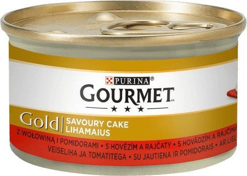 PURINA NESTLE Gourmet Gold Savoury Cake mokra karma dla kota z wołowiną i pomidorami 85g 1