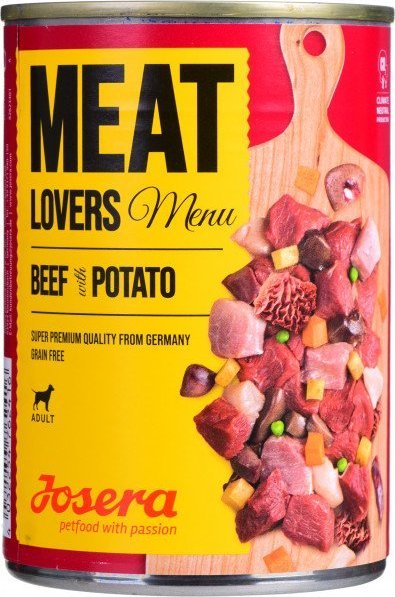 Josera Meatlovers Menu Wołowina z ziemniakami karma mokra dla psów 400g 1