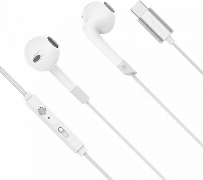 Słuchawki Kruger&Matz Słuchawki douszne z mikrofonem na USB-C Kruger&Matz C2 białe 1