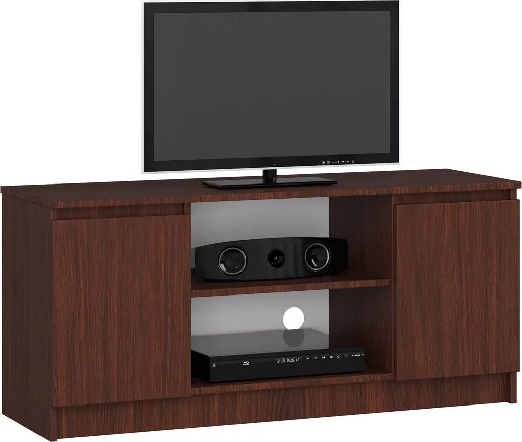 Elior Klasyczna szafka RTV z półkami wenge - Darius 3X 120 cm 1