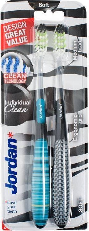 Jordan Szczoteczka do zębów DUO Individual Clean Soft - mix kolorów  1 op-2szt 1