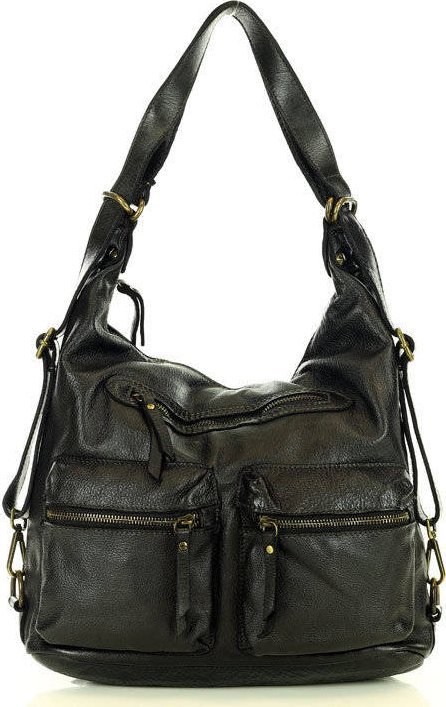 Marco Mazzini MARCO MAZZINI Miejska torebka plecak skórzana convertible leather bag czarny 1