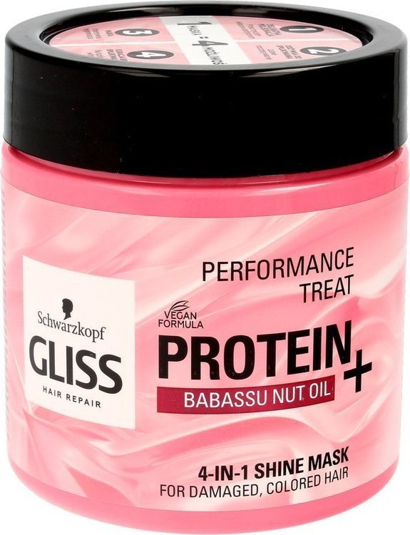 Gliss Kur Gliss Hair Repair Protein+ Maska do włosów 4in1 nabłyszczająca Babassu Nut Oil 400ml 1